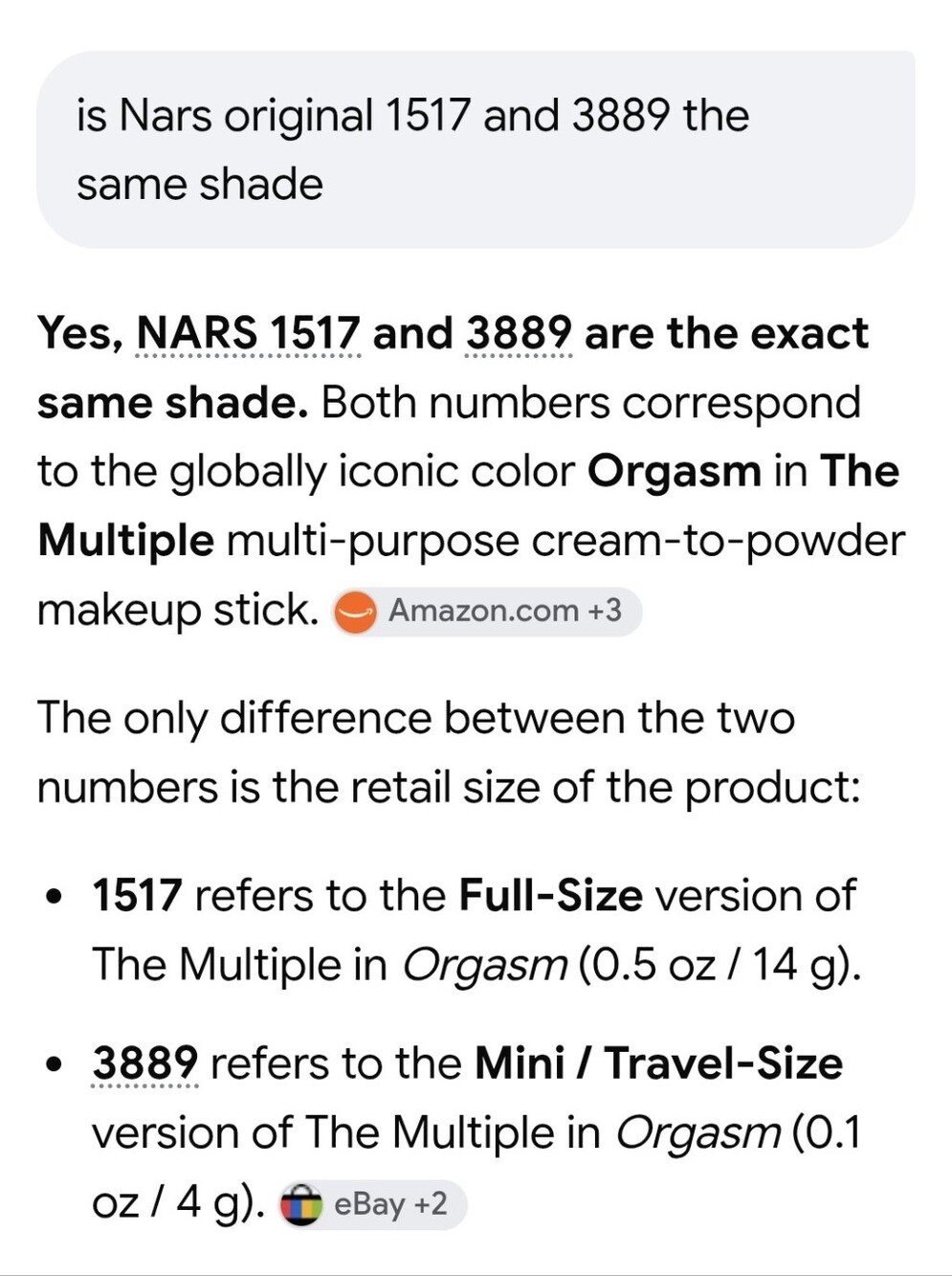 NARS RARE Size! The Multiple Orgasm (3889 The Original) 0.14oz (Travel Size) NIB - Picture 9 of 9